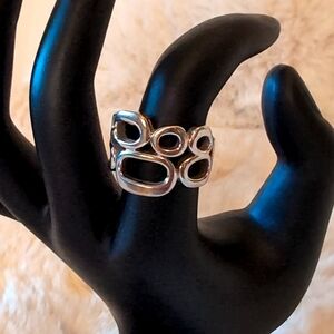 Lia Sophia| STRUCTURE MCM Design Rhodium Finish Ovals Ring
